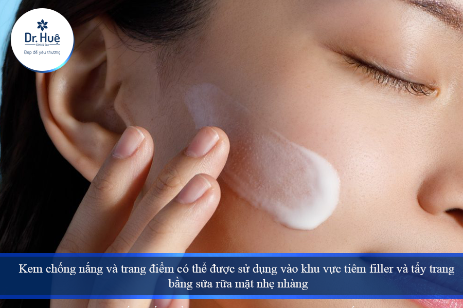 Dùng kem chống năng vào vùng tiêm filler để bảo vệ da 
