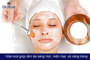 Cách làm trắng da mặt bằng sữa tươi không đường