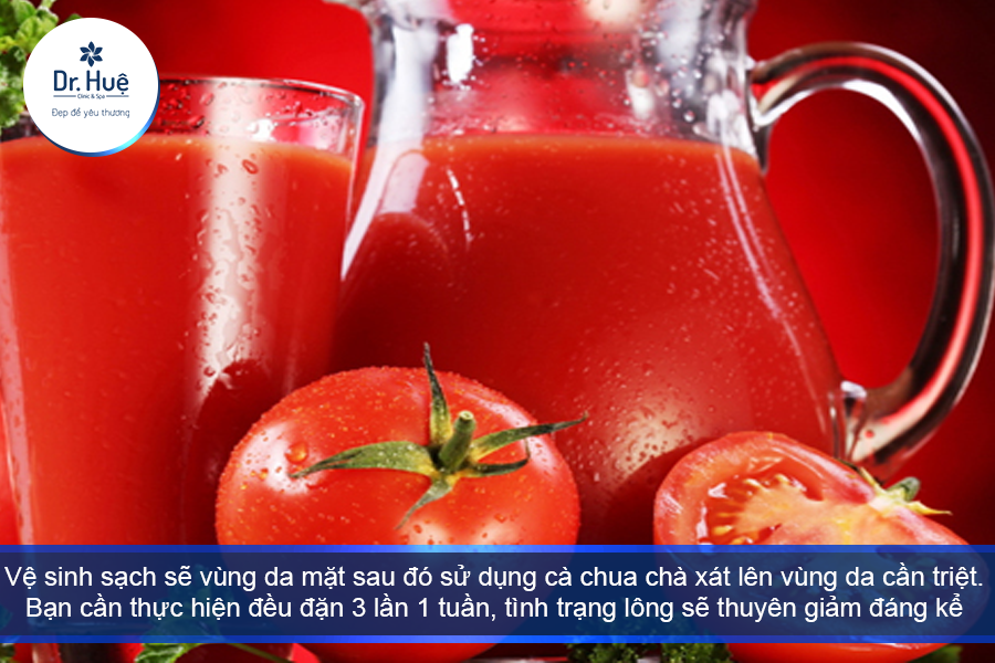 tẩy lông mặt bằng cà chua 