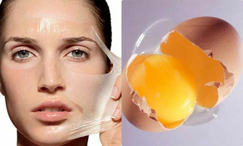 Tẩy lông mặt bằng mặt nạ trứng gà.