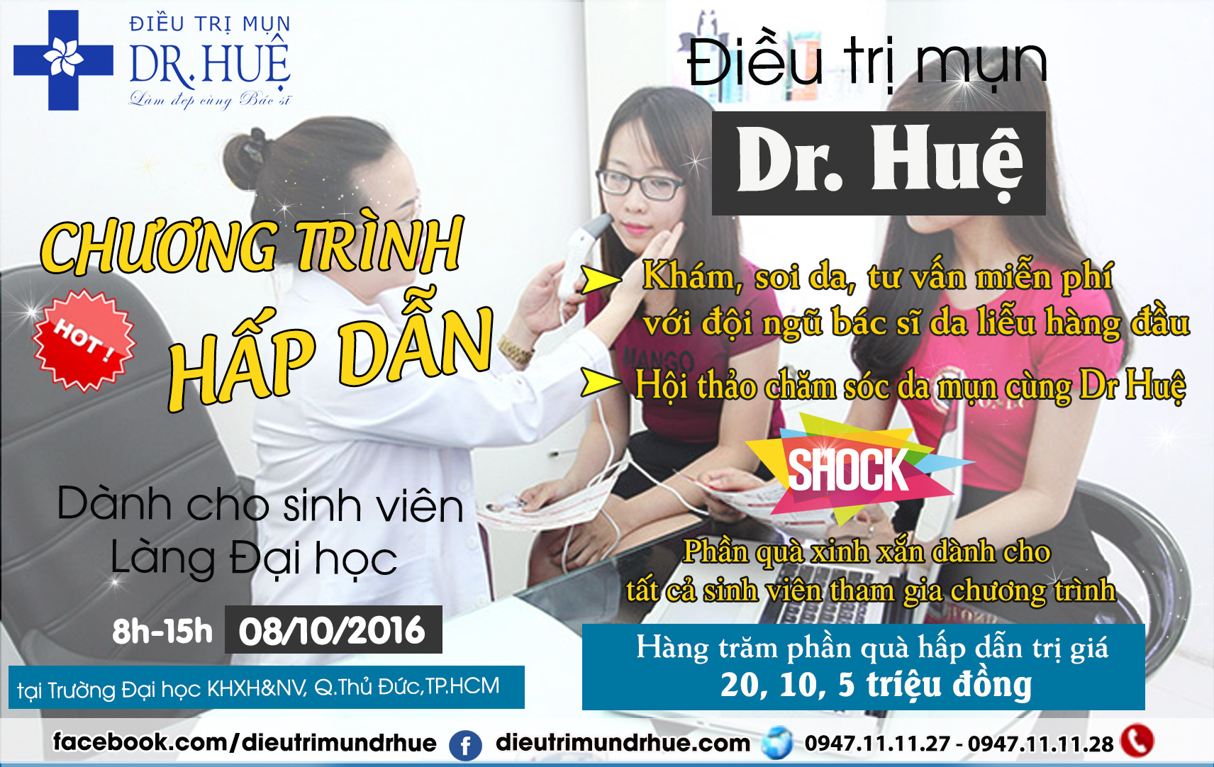 Đăng ký khám soi da miễn phí cùng DR.Huệ