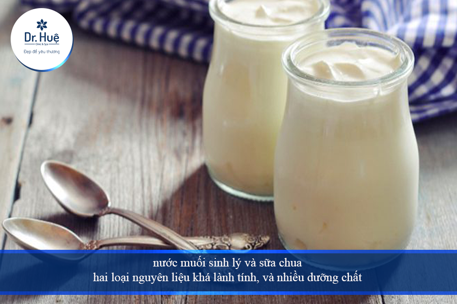 Nước muối sinh lý và sữa chua 