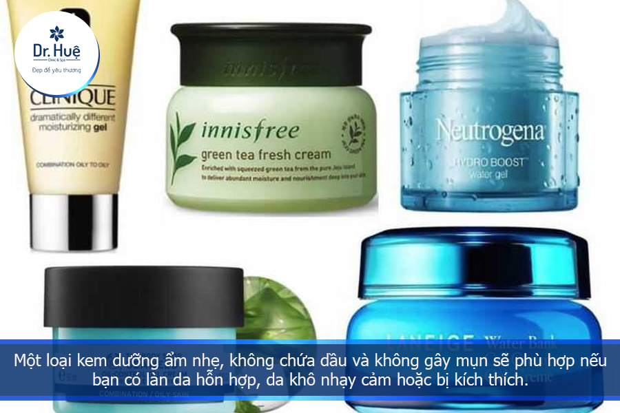 không sử dụng quá nhiều kem dưỡng ẩm vì điều này có thể làm cho mụn trứng cá thêm tồi tệ hơn.