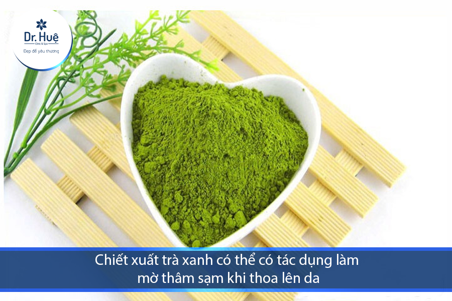 chiết xuất trà xanh có thể có tác dụng làm mờ thâm sạm khi thoa lên da