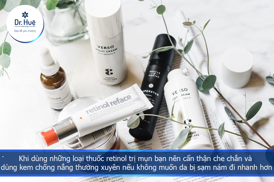 Dùng retinol trị mụn 